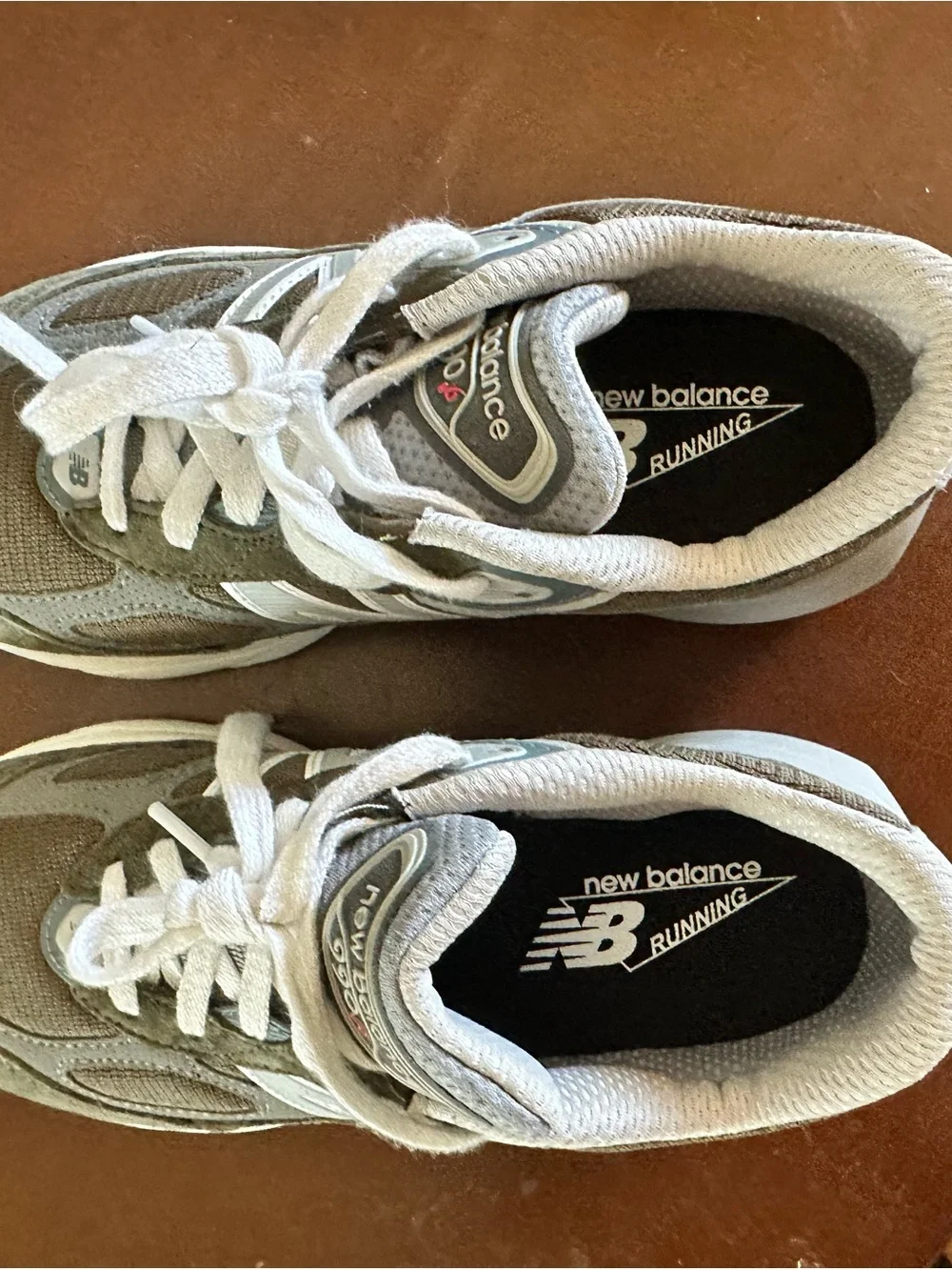 New Balance Light Gray & Olive 990v6